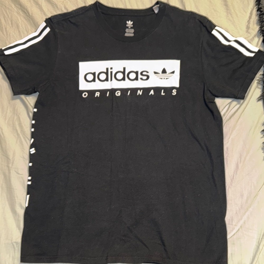 Adidas Originals Black Tee with White Accents